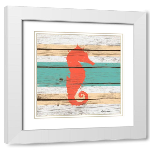 Striped Sea Creature I White Modern Wood Framed Art Print with Double Matting by Edwins, Hugo