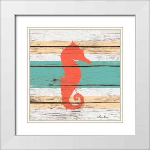 Striped Sea Creature I White Modern Wood Framed Art Print with Double Matting by Edwins, Hugo