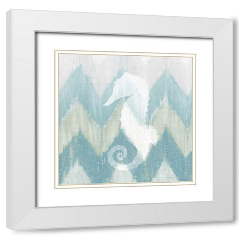 Chevron Sea Creature II White Modern Wood Framed Art Print with Double Matting by Edwins, Hugo