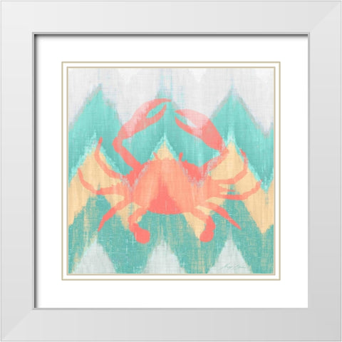 Sea Creature on Chevron III White Modern Wood Framed Art Print with Double Matting by Edwins, Hugo