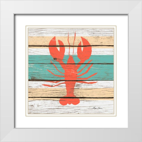 Striped Sea Creature IV White Modern Wood Framed Art Print with Double Matting by Edwins, Hugo