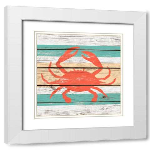 Striped Sea Creature III White Modern Wood Framed Art Print with Double Matting by Edwins, Hugo