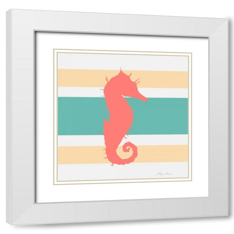 Sea Creature on Stripes I White Modern Wood Framed Art Print with Double Matting by Edwins, Hugo