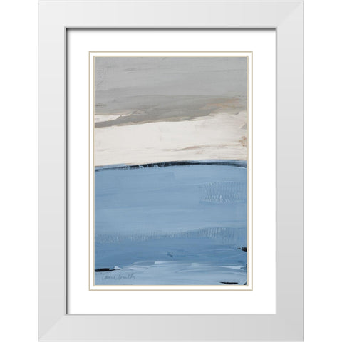 Blue Flatlands I White Modern Wood Framed Art Print with Double Matting by Loreth, Lanie