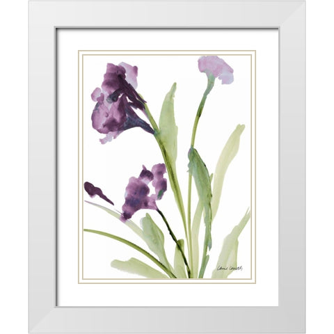 Purple Belles I White Modern Wood Framed Art Print with Double Matting by Loreth, Lanie