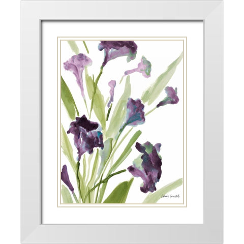 Purple Belles II White Modern Wood Framed Art Print with Double Matting by Loreth, Lanie
