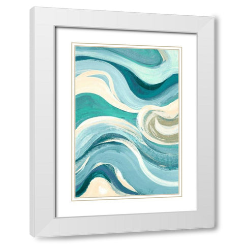 Curving Waves I White Modern Wood Framed Art Print with Double Matting by Loreth, Lanie