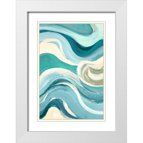 Curving Waves I White Modern Wood Framed Art Print with Double Matting by Loreth, Lanie