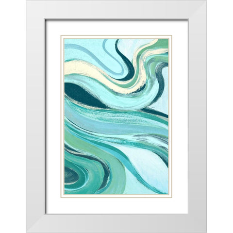 Curving Waves II White Modern Wood Framed Art Print with Double Matting by Loreth, Lanie