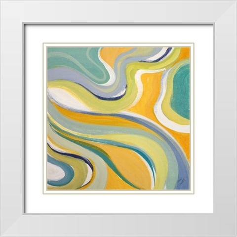 Curvilinear Bright II White Modern Wood Framed Art Print with Double Matting by Loreth, Lanie
