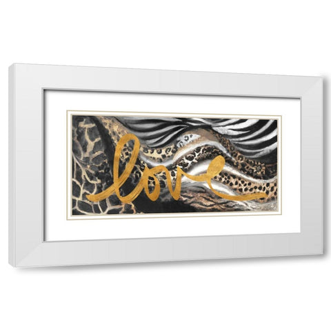 African Touch Love White Modern Wood Framed Art Print with Double Matting by Pinto, Patricia