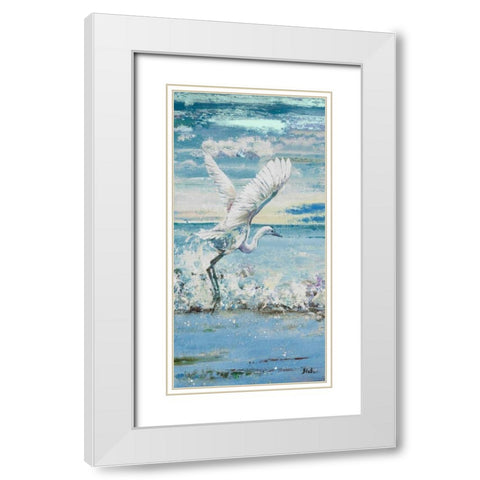 Great Blue Egret I White Modern Wood Framed Art Print with Double Matting by Pinto, Patricia