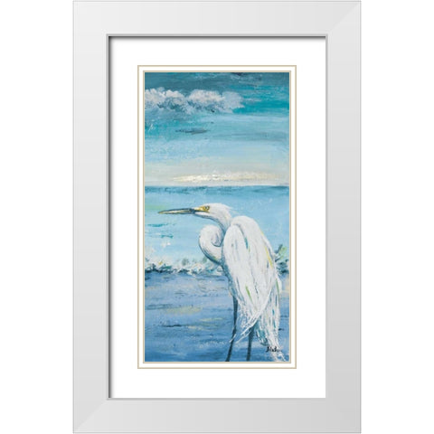 Great Blue Egret II White Modern Wood Framed Art Print with Double Matting by Pinto, Patricia