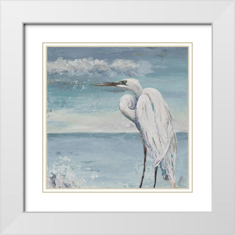 Great Egret Standing White Modern Wood Framed Art Print with Double Matting by Pinto, Patricia