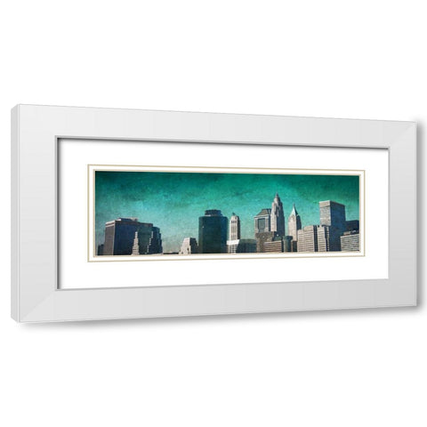 City Blue White Modern Wood Framed Art Print with Double Matting by Biscardi, Nicholas