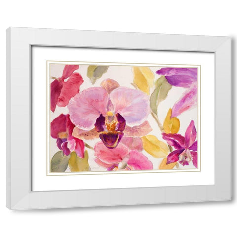 Radiant Orchid II White Modern Wood Framed Art Print with Double Matting by Loreth, Lanie