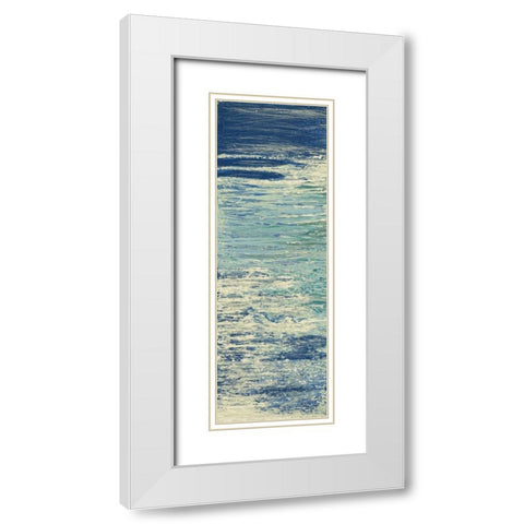 The Lake Panel I White Modern Wood Framed Art Print with Double Matting by Mercado, M.
