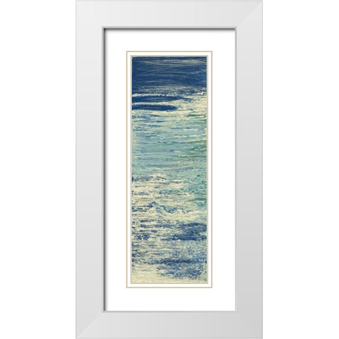 The Lake Panel I White Modern Wood Framed Art Print with Double Matting by Mercado, M.