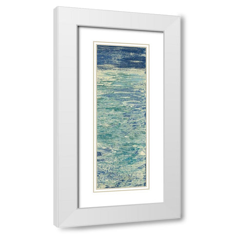 The Lake Panel II White Modern Wood Framed Art Print with Double Matting by Mercado, M.