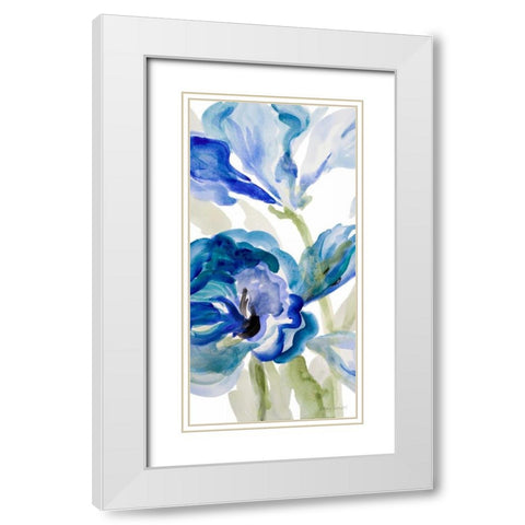 Delicate Blue Panel I White Modern Wood Framed Art Print with Double Matting by Loreth, Lanie
