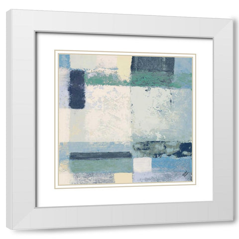 Winter Geometry Square I White Modern Wood Framed Art Print with Double Matting by Marcon, Michael