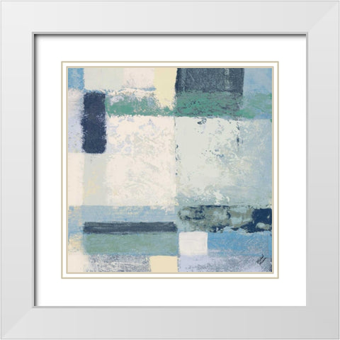 Winter Geometry Square I White Modern Wood Framed Art Print with Double Matting by Marcon, Michael