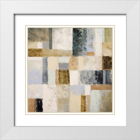 Mid Geometry I White Modern Wood Framed Art Print with Double Matting by Marcon, Michael