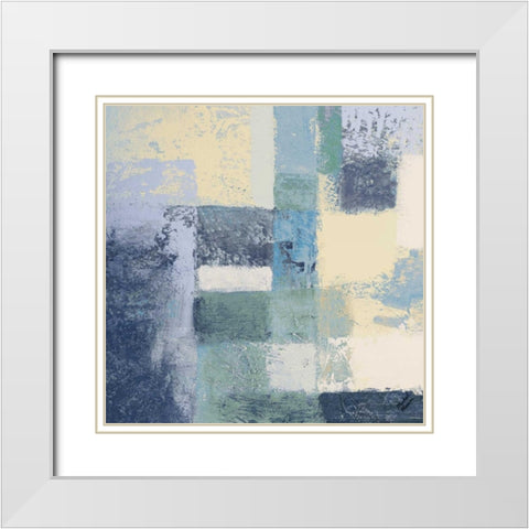 Winter Geometry Square II White Modern Wood Framed Art Print with Double Matting by Marcon, Michael