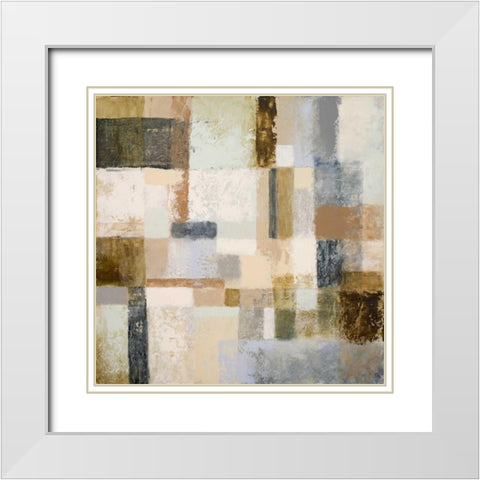 Mid Geometry II White Modern Wood Framed Art Print with Double Matting by Marcon, Michael