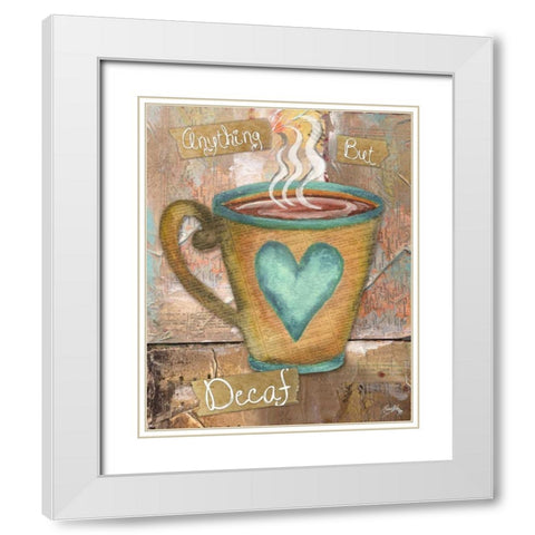 Coffee Collage I White Modern Wood Framed Art Print with Double Matting by Medley, Elizabeth