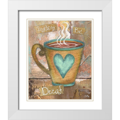 Coffee Collage I White Modern Wood Framed Art Print with Double Matting by Medley, Elizabeth