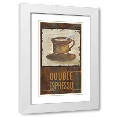 Argyle Coffee II White Modern Wood Framed Art Print with Double Matting by Medley, Elizabeth