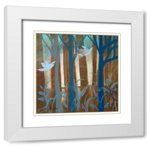 Peaceful Morning White Modern Wood Framed Art Print with Double Matting by Maria, Robin