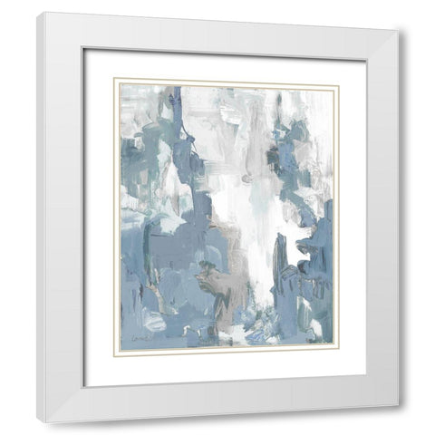 Blue Serenade White Modern Wood Framed Art Print with Double Matting by Loreth, Lanie