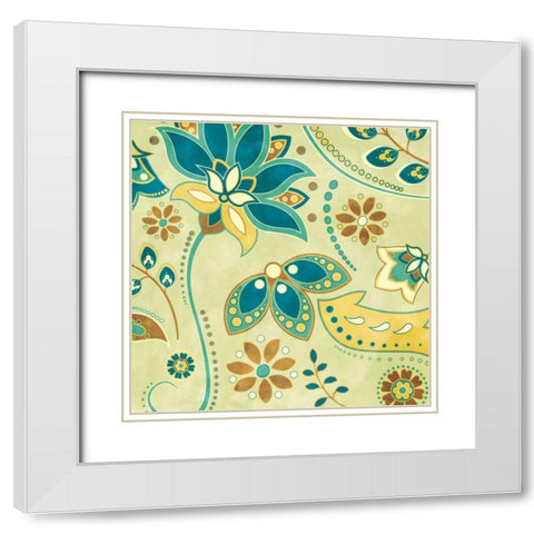 Botanical Rhythm II White Modern Wood Framed Art Print with Double Matting by Josefina