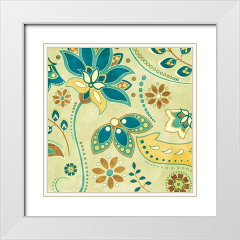 Botanical Rhythm II White Modern Wood Framed Art Print with Double Matting by Josefina