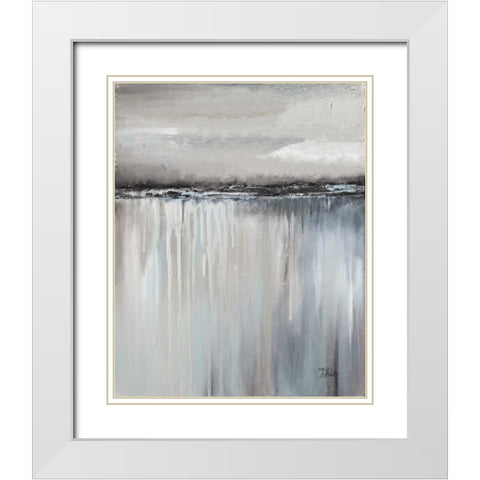 Muted Paysage I White Modern Wood Framed Art Print with Double Matting by Pinto, Patricia
