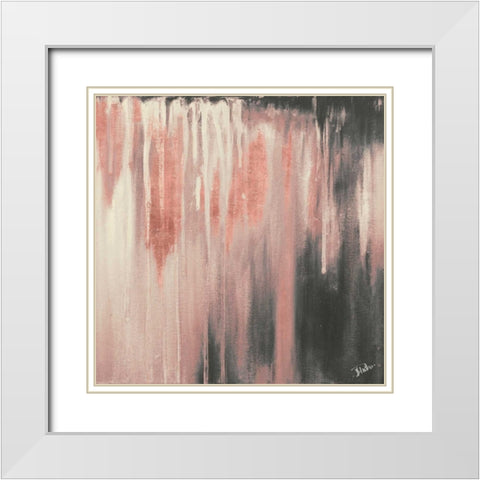 Pink Paysage I White Modern Wood Framed Art Print with Double Matting by Pinto, Patricia