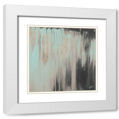 Teal Paysage I White Modern Wood Framed Art Print with Double Matting by Pinto, Patricia