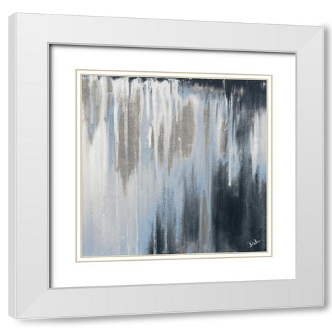 Blue and Silver Paysage I White Modern Wood Framed Art Print with Double Matting by Pinto, Patricia
