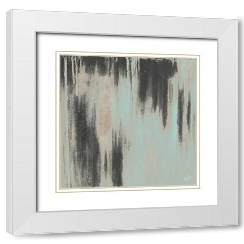 Teal Paysage II White Modern Wood Framed Art Print with Double Matting by Pinto, Patricia
