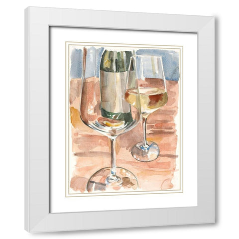 Wine Series I White Modern Wood Framed Art Print with Double Matting by French-Roussia, Heather A.