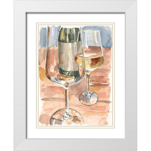 Wine Series I White Modern Wood Framed Art Print with Double Matting by French-Roussia, Heather A.