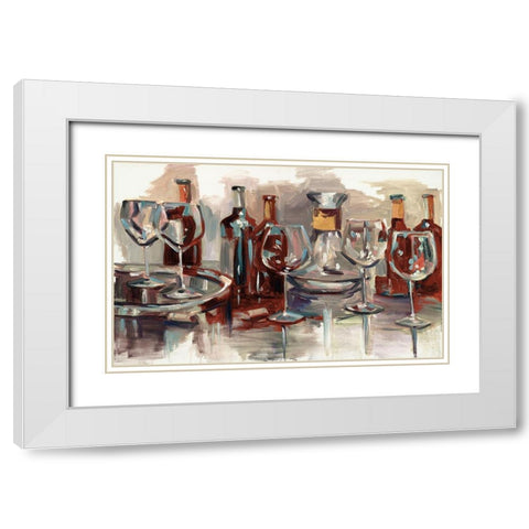 Evening Wine White Modern Wood Framed Art Print with Double Matting by French-Roussia, Heather A.