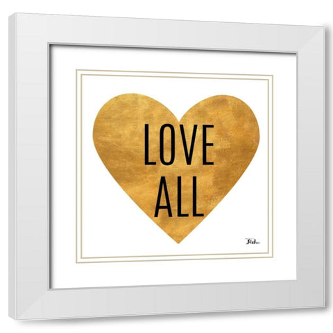 Love and Live on White White Modern Wood Framed Art Print with Double Matting by Pinto, Patricia