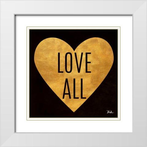 Love and Live Border I White Modern Wood Framed Art Print with Double Matting by Pinto, Patricia