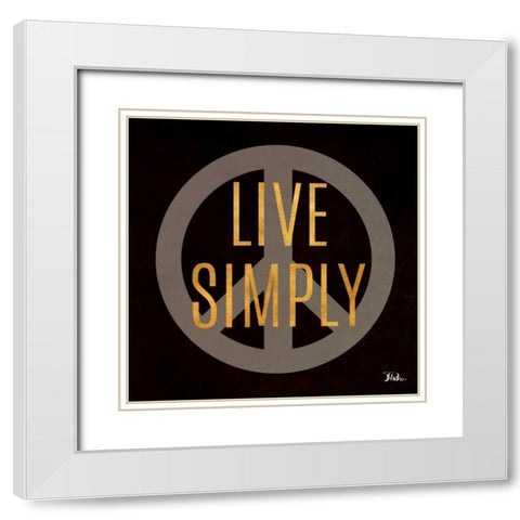 Love and Live II White Modern Wood Framed Art Print with Double Matting by Pinto, Patricia