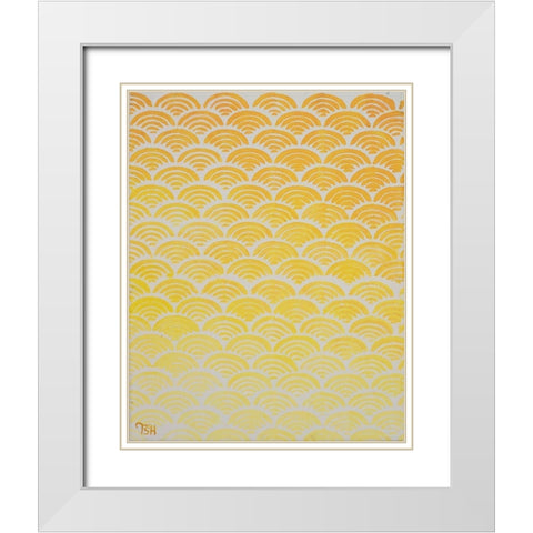 Sun Pattern White Modern Wood Framed Art Print with Double Matting by Hakimipour, Tiffany