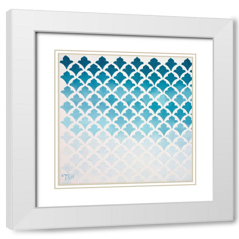 Rain Pattern White Modern Wood Framed Art Print with Double Matting by Hakimipour, Tiffany