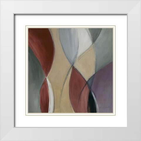 Coalescence Marsala II White Modern Wood Framed Art Print with Double Matting by Loreth, Lanie